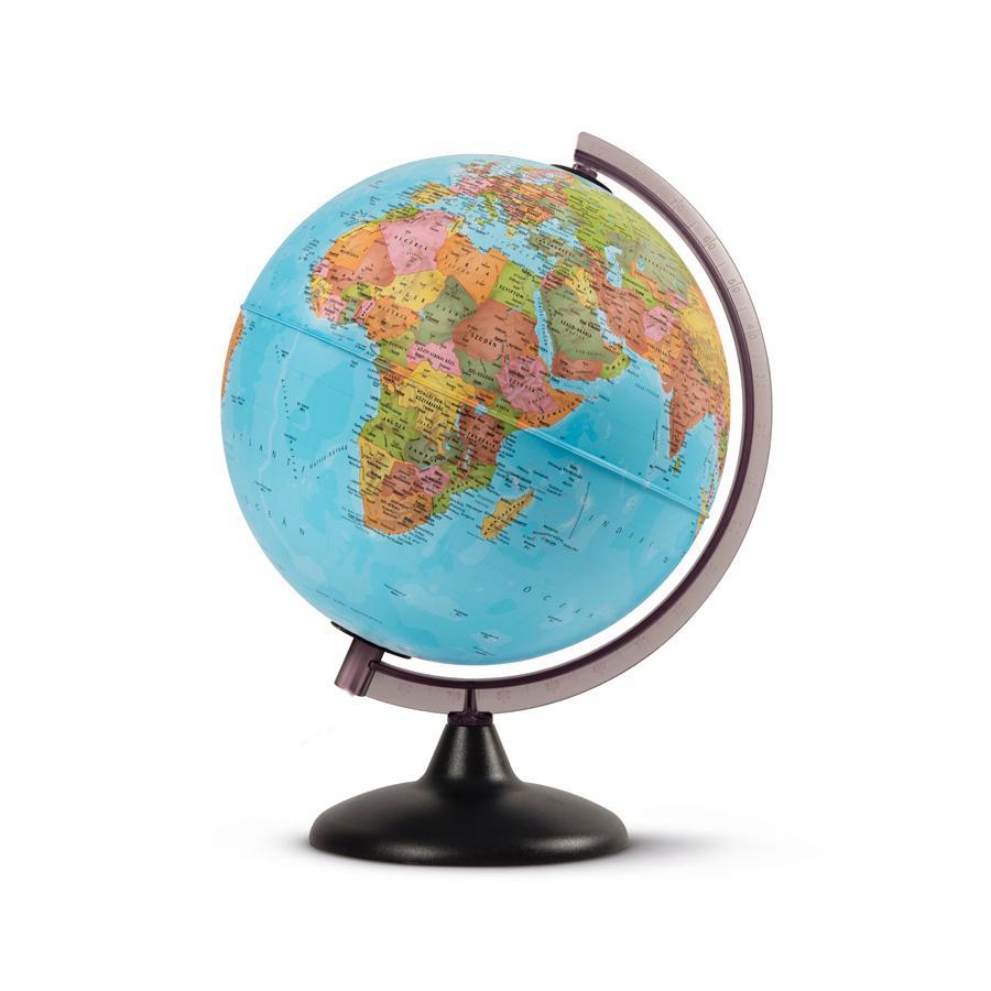 FÖLDGÖMB - 25 CM, POLITIKAI, MŰANYAGTALPPAL