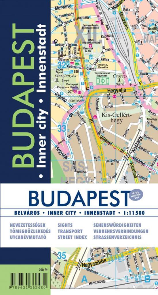 BUDAPEST BELVÁROS TÉRKÉP 1:11500