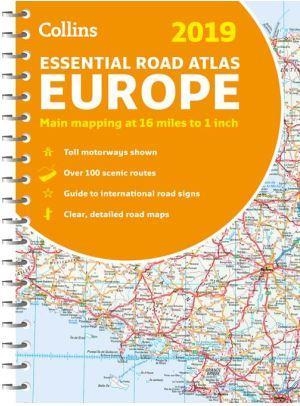 COLLINS EUROPE 2019 - ESSENTIAL ROAD ATLAS (EURÓPA ATLASZ, SPIRÁL A4)