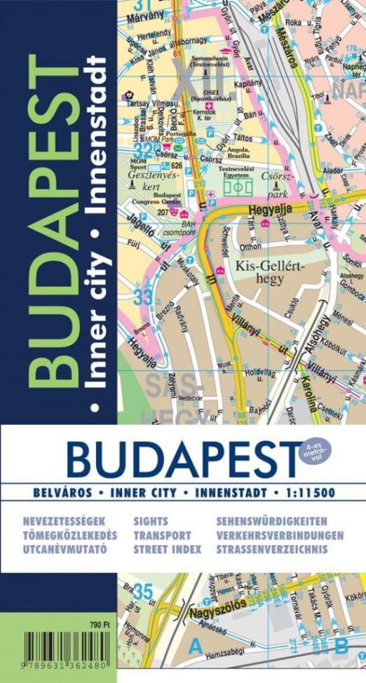 BUDAPEST BELVÁROS TÉRKÉP 1:11500