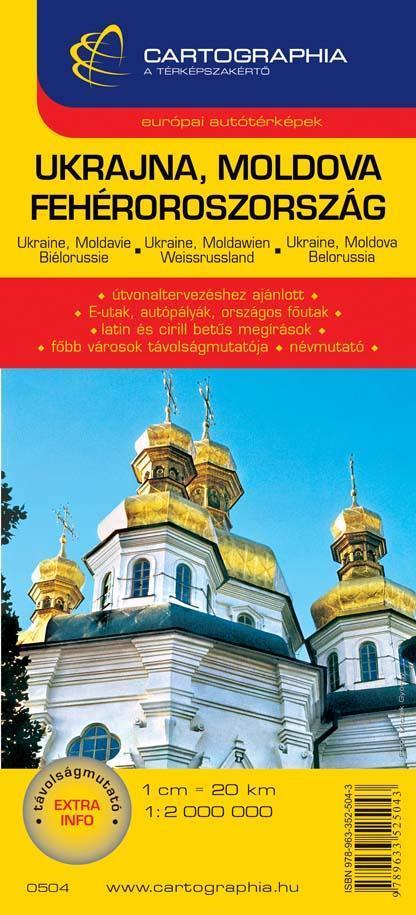 UKRAJNA, MOLDOVA, FEHÉROROSZORSZÁG AUTÓTÉRKÉP - \"SC\" -