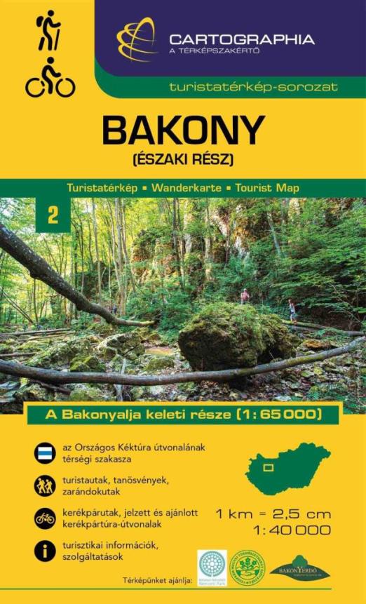 BAKONY (ÉSZAKI RÉSZ) TURISTATÉRKÉP - A BAKONYALJA KELETI RÉSZE (2023)