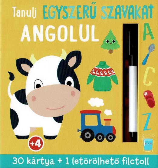 TANULJ EGYSZERŰ SZAVAKAT ANGOLUL- 30 KÁRTYA+FILCTOLL
