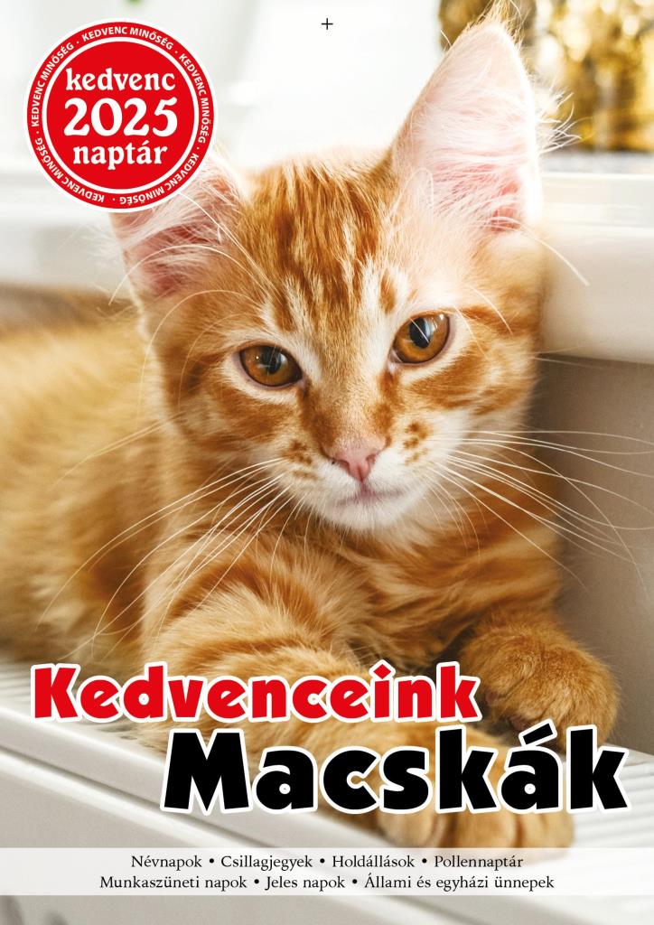 KEDVENC NAPTÁR 2025 KEDVENCEINK (MACSKÁK)