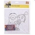 SZÍNEZHETŐ PUZZLE 16DB-OS + 6DB ZSÍRKRÉTA MINIONS