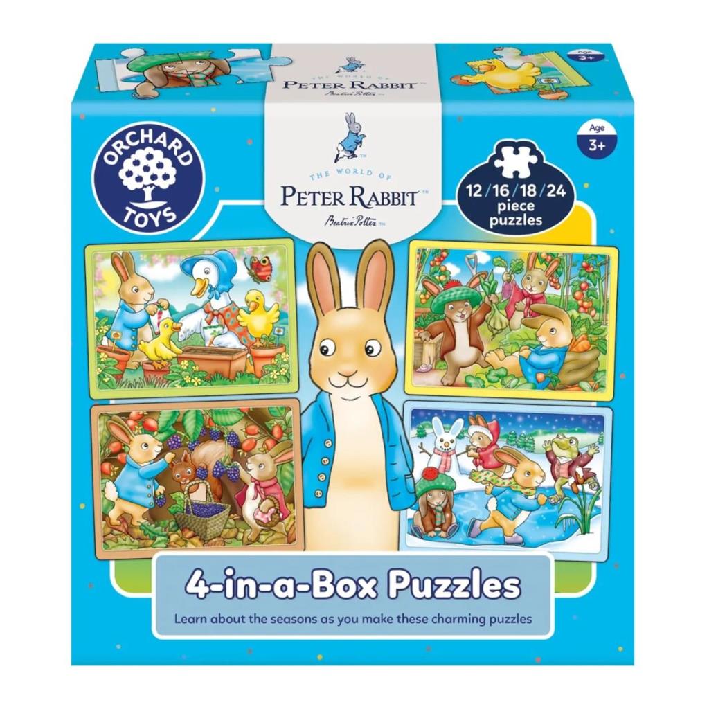 NYÚL PÉTER, 4 KIRAKÓ EGY DOBOZBAN / 4-IN-A-BOX PUZZLES / ORCHARD / PETER RABBIT