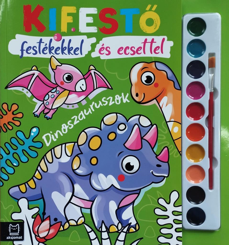 KIFESTŐ FESTÉKEKKEL ÉS ECSETTEL - DINOSZAURUSZOK