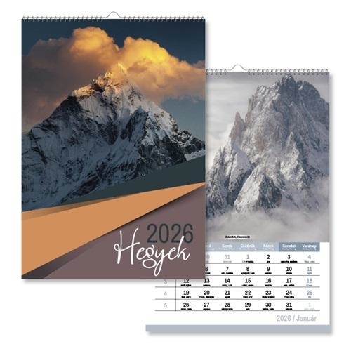 NAPTÁR FALI PD HEGYEK 21X30 CM 2026