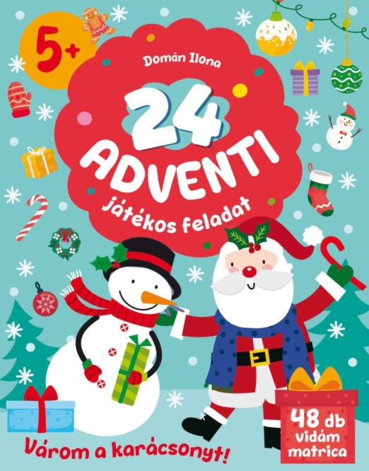24 ADVENTI JÁTÉKOS FELADAT - VÁROM A KARÁCSONYT! 48 DB VIDÁM MATRICA
