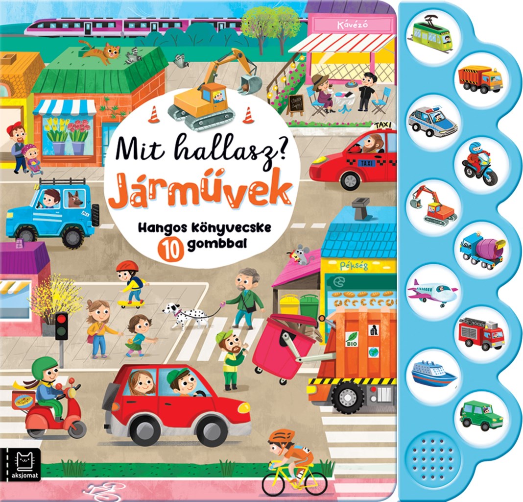MIT HALLASZ? -  JÁRMŰVEK - HANGOS KÖNYVECSKE 10 GOMBBAL