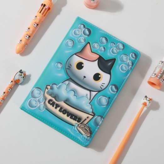 3D-NOTESZ A5 ORANGE CAT, BLANKÓ