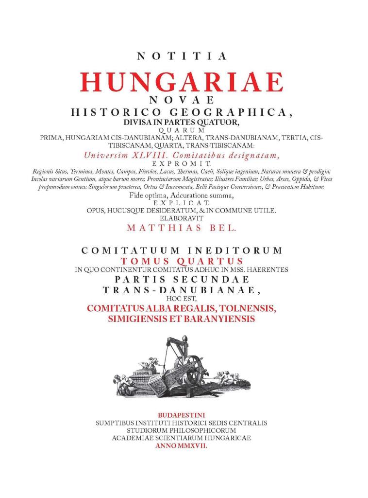 NOTITIA HUNGARIAE NOVAE HISTORICO GEOGRAPHICA IV.