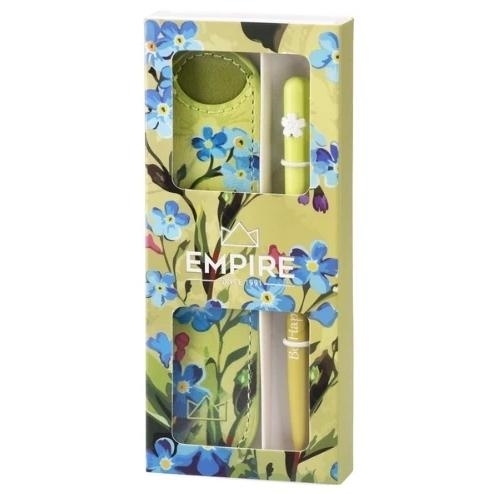 GOLYÓSTOLL BURGEON SÁRGA 1,0 MM KÉK TINTÁVAL, ECO BŐR TOKKAL