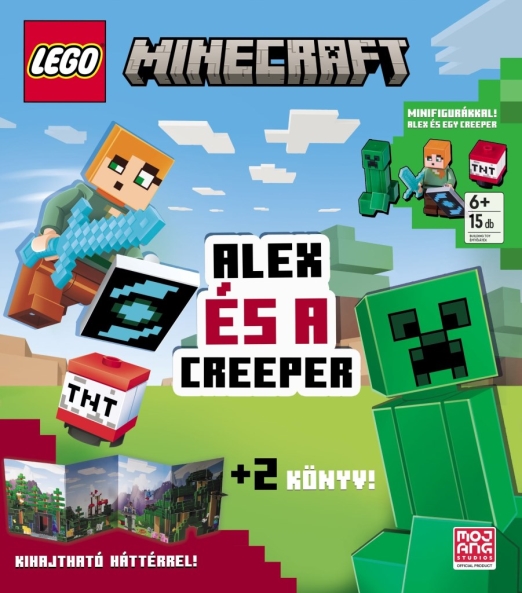 LEGO MINECRAFT - ALEX ÉS A CREEPER + 2 KÖNYV! (MINIFIGURÁKKAL!)